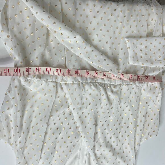 Speechless Ivory Metallic Gold Dot Mini Dress Size XXL - Picture 5 of 10